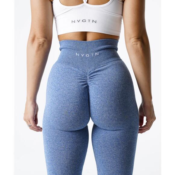 NVGTN Blue Scrunch Seamless Leggings Size Small - Picture 1 of 10